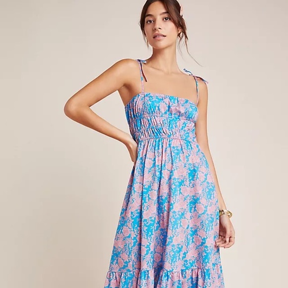 NWT Anthropologie x Cynthia Rowley Azores Smocked Maxi Dress Z264-0 - Picture 5 of 8